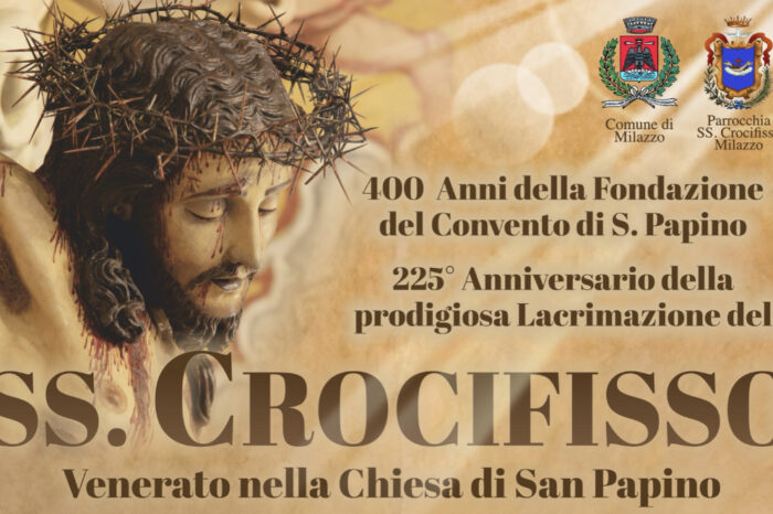Milazzo. Da martedì 11 aprile, al via le celebrazioni per l’anniversario della lacrimazione del Crocifisso di San Papino