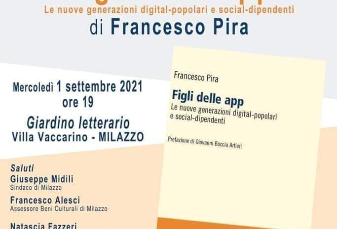 Milazzo. Domani presentazione del libro "Figli delle App" del sociologo Francesco Pira.