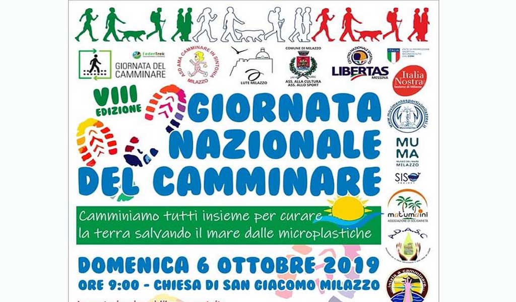 Appuntamento il 6 ottobre a Milazzo per la "Giornata Nazionale del Camminare".