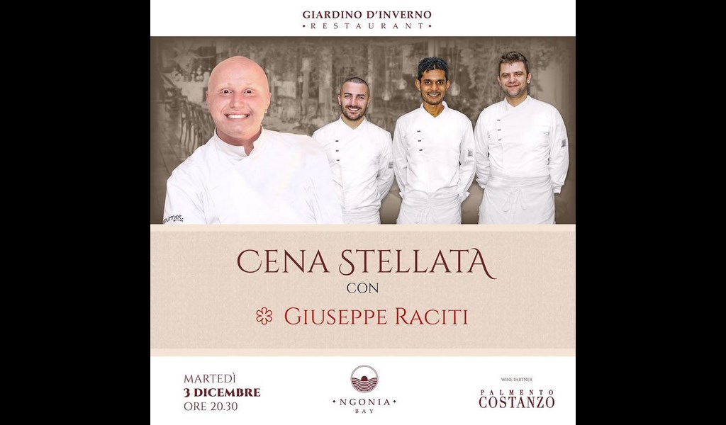 Milazzo. Alla Ngonia Bay " Cena Stellata" con lo chef Giuseppe Raciti .